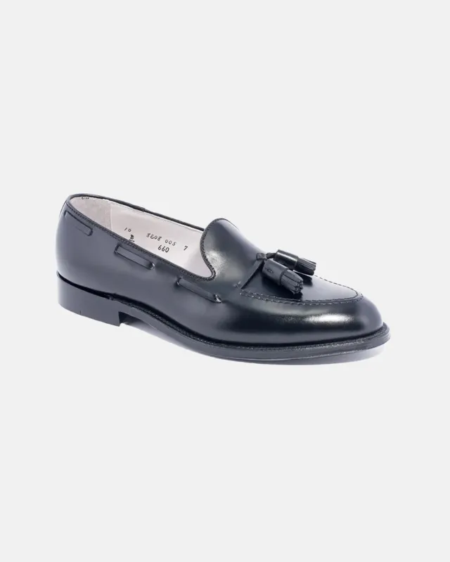 Made-in-USA Black Calfskin Tassel Loafer made by Alden