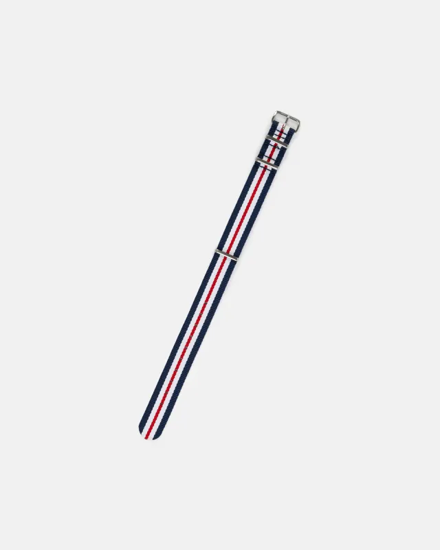 Yorkshire Hussars Regimental Stripe Nylon Watch Strap made by J. Press
