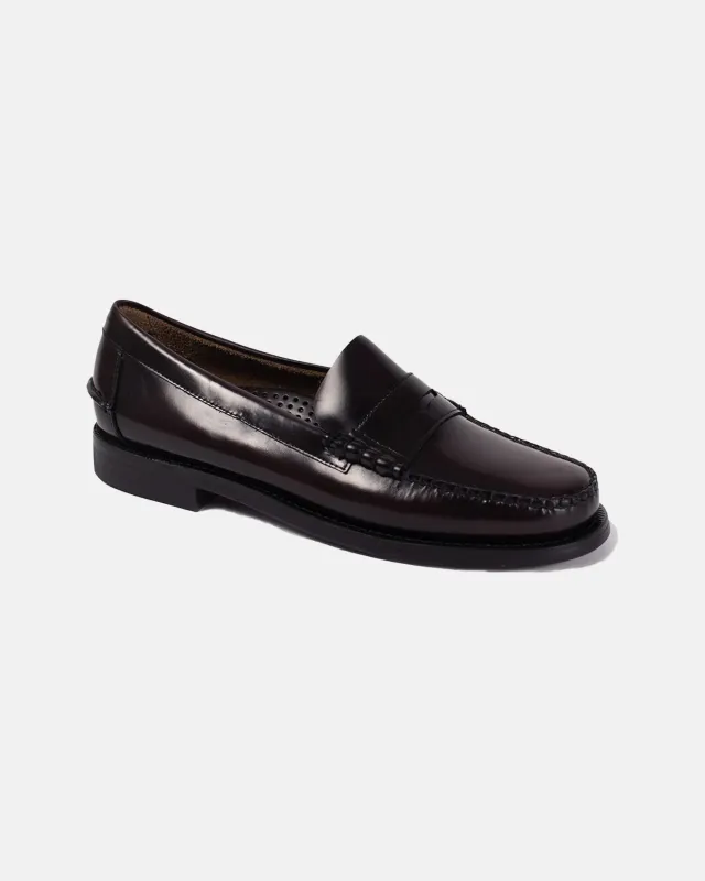 Burgundy Classic Dan Penny Loafers made by Sebago