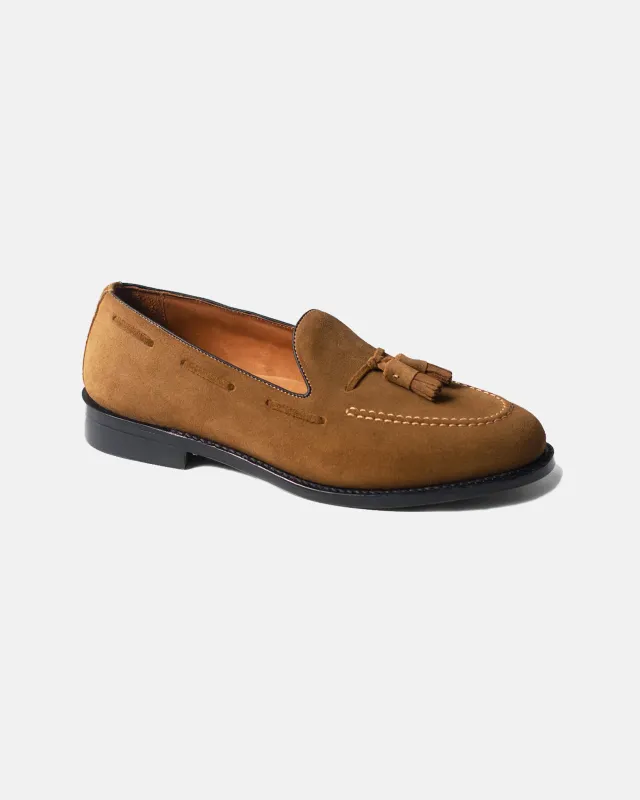 Cognac Suede Tassel Loafer made by Sebago