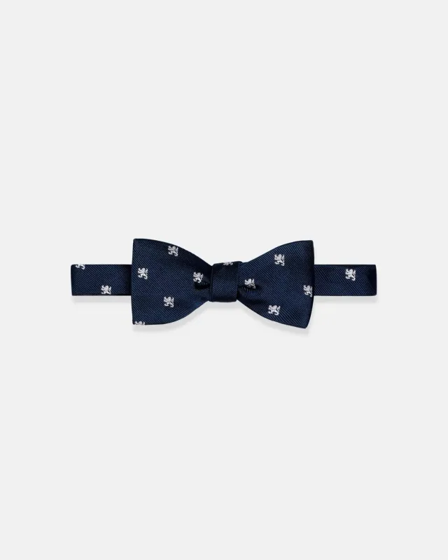 Made-in-UK Navy Lion Rampant Club Bow Tie made by J. Press