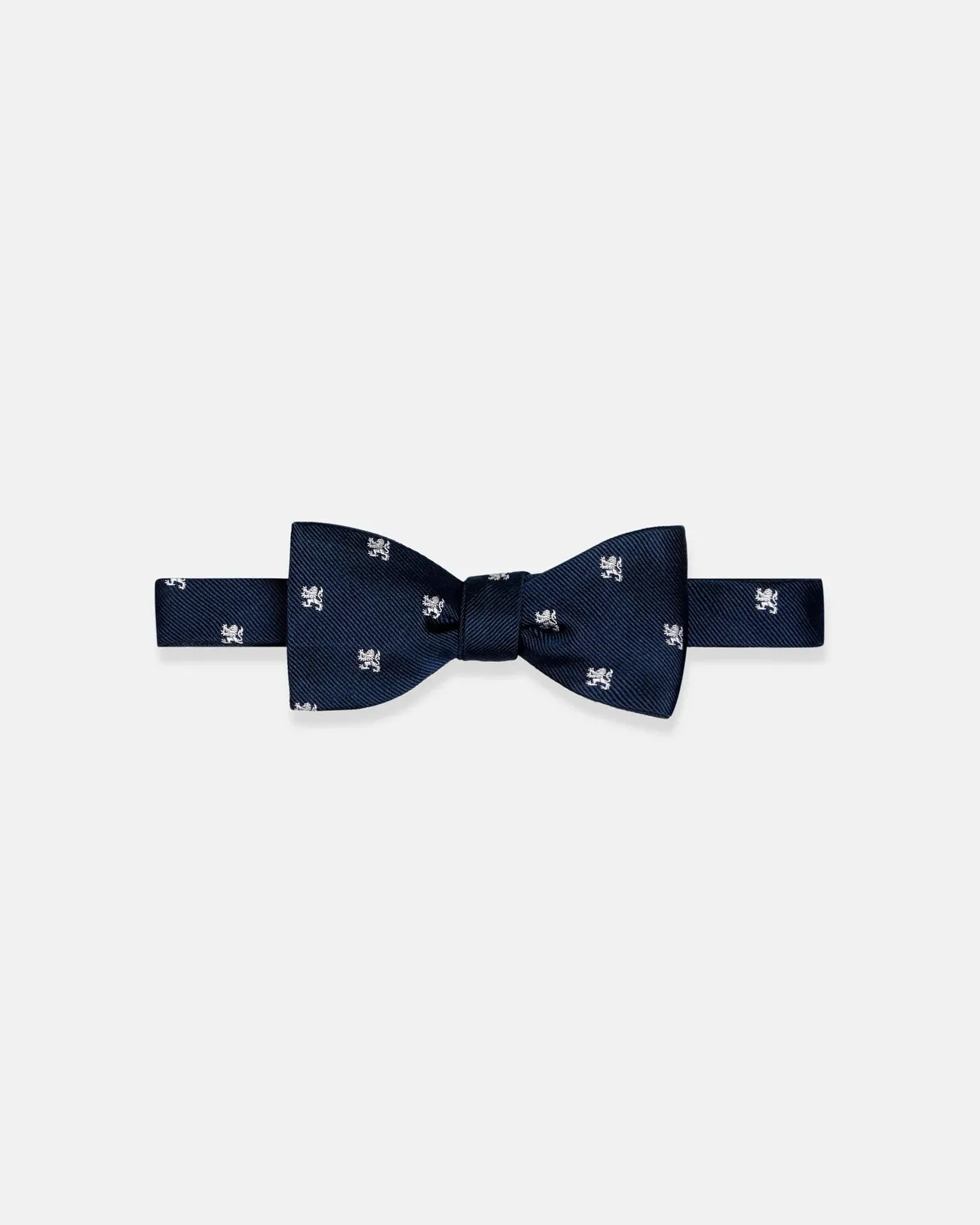 Made-in-UK Navy Lion Rampant Club Bow Tie sold by J. Press