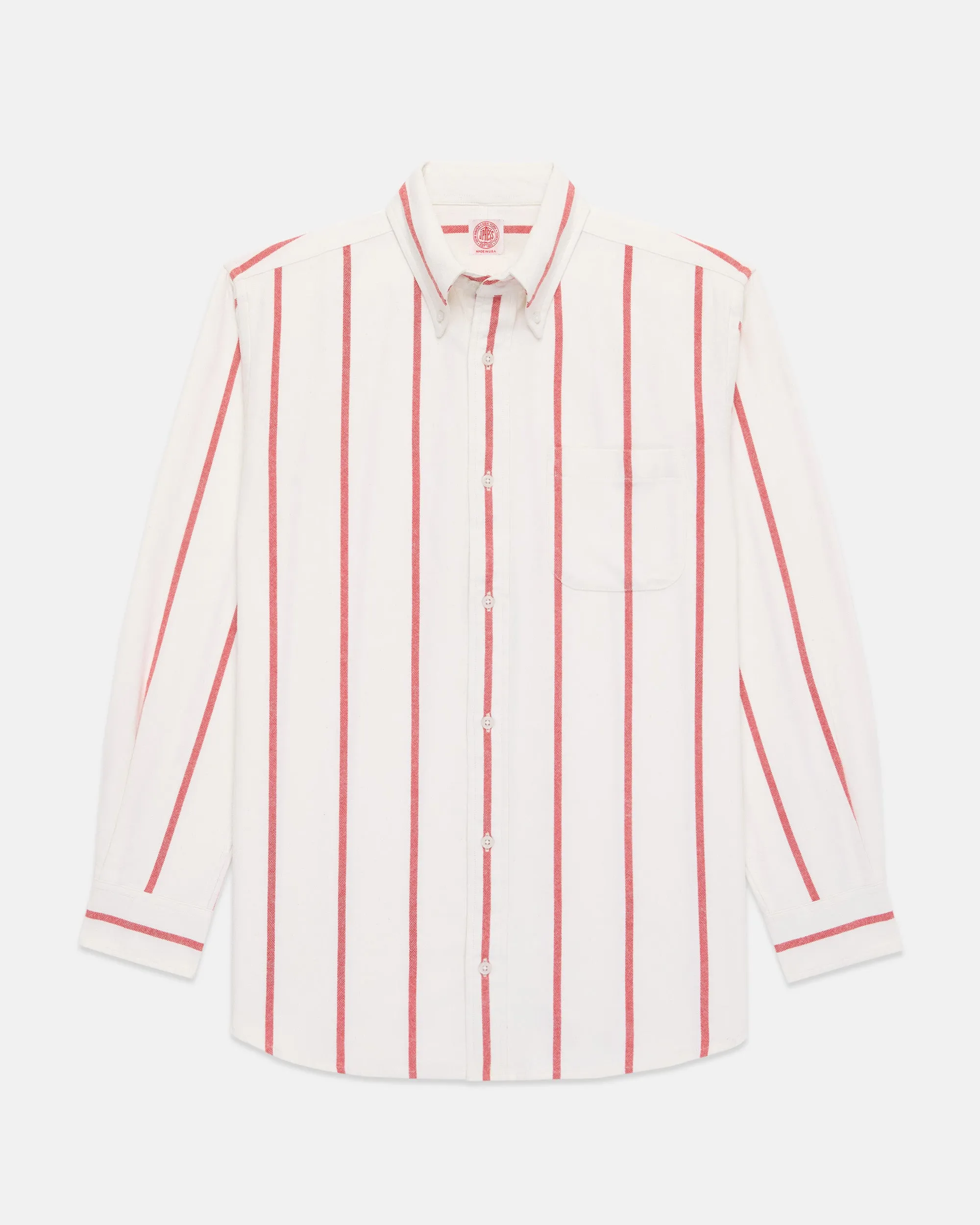 Red Woven Stripe Brushed Button Down Sport Shirt sold by J. Press product image thumbnail 2