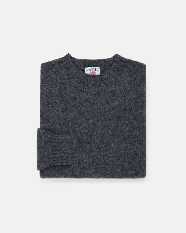 Made-in-Scotland Medium Grey Shaggy Dog Sweater - Trim Fit made by Harley-Davidson