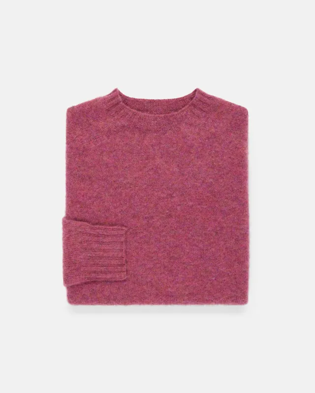 Made-in-Scotland Women's Dark Pink Shaggy Dog Sweater made by Harley-Davidson
