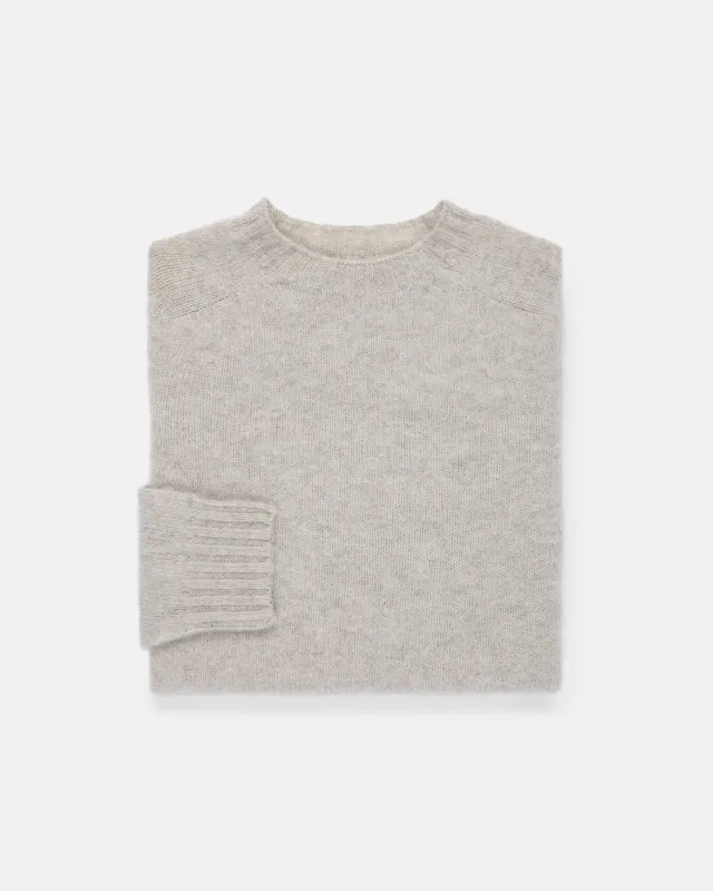 Made-in-Scotland Women's Light Grey Shaggy Dog Sweater made by Harley-Davidson