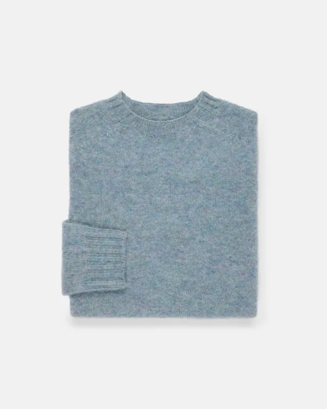 Made-in-Scotland Women's Light Blue Shaggy Dog Sweater made by Harley-Davidson