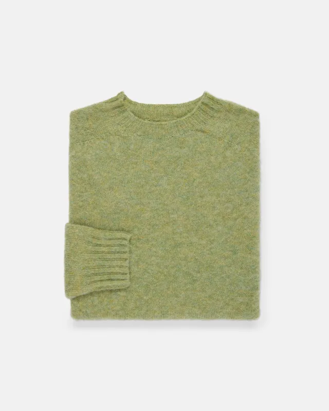 Made-in-Scotland Women's Green & Yellow Mix Shaggy Dog Sweater made by Harley-Davidson