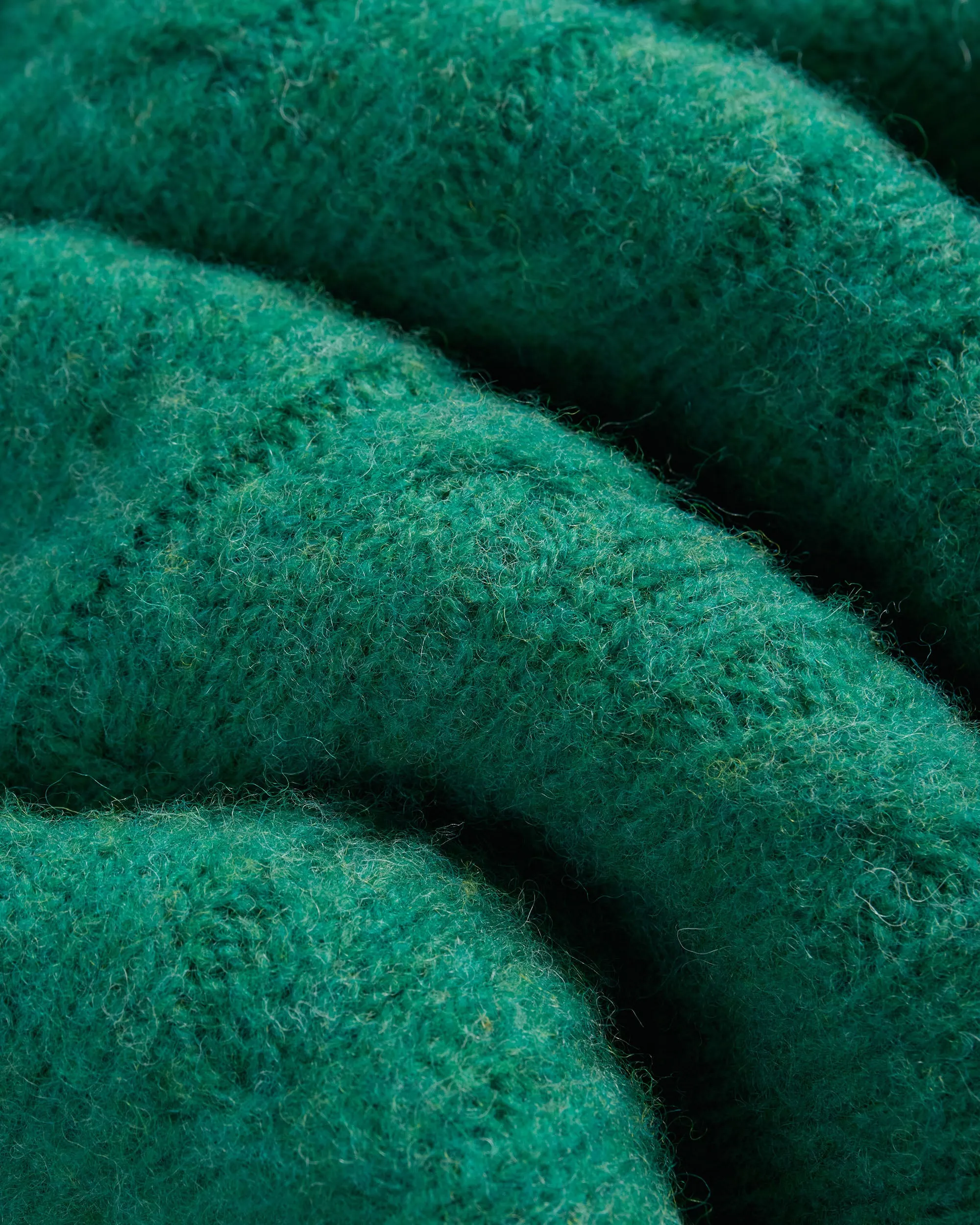 Made-in-Scotland Kelly Green Shaggy Dog Cable Knit Sweater - Classic Fit sold by J. Press product image thumbnail 3
