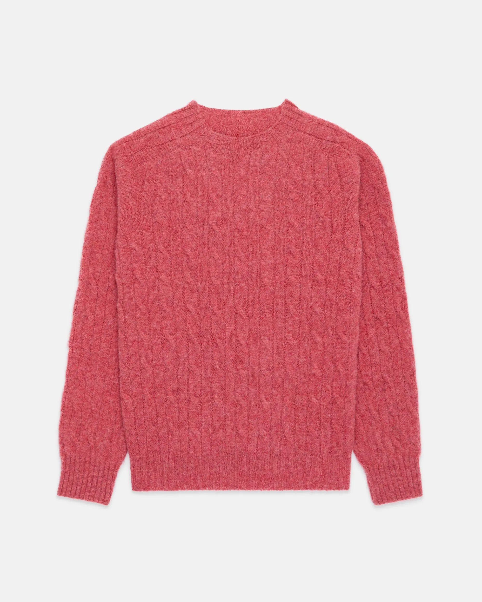Made-in-Scotland Pink Shaggy Dog Cable Knit Sweater - Classic Fit sold by J. Press product image thumbnail 2