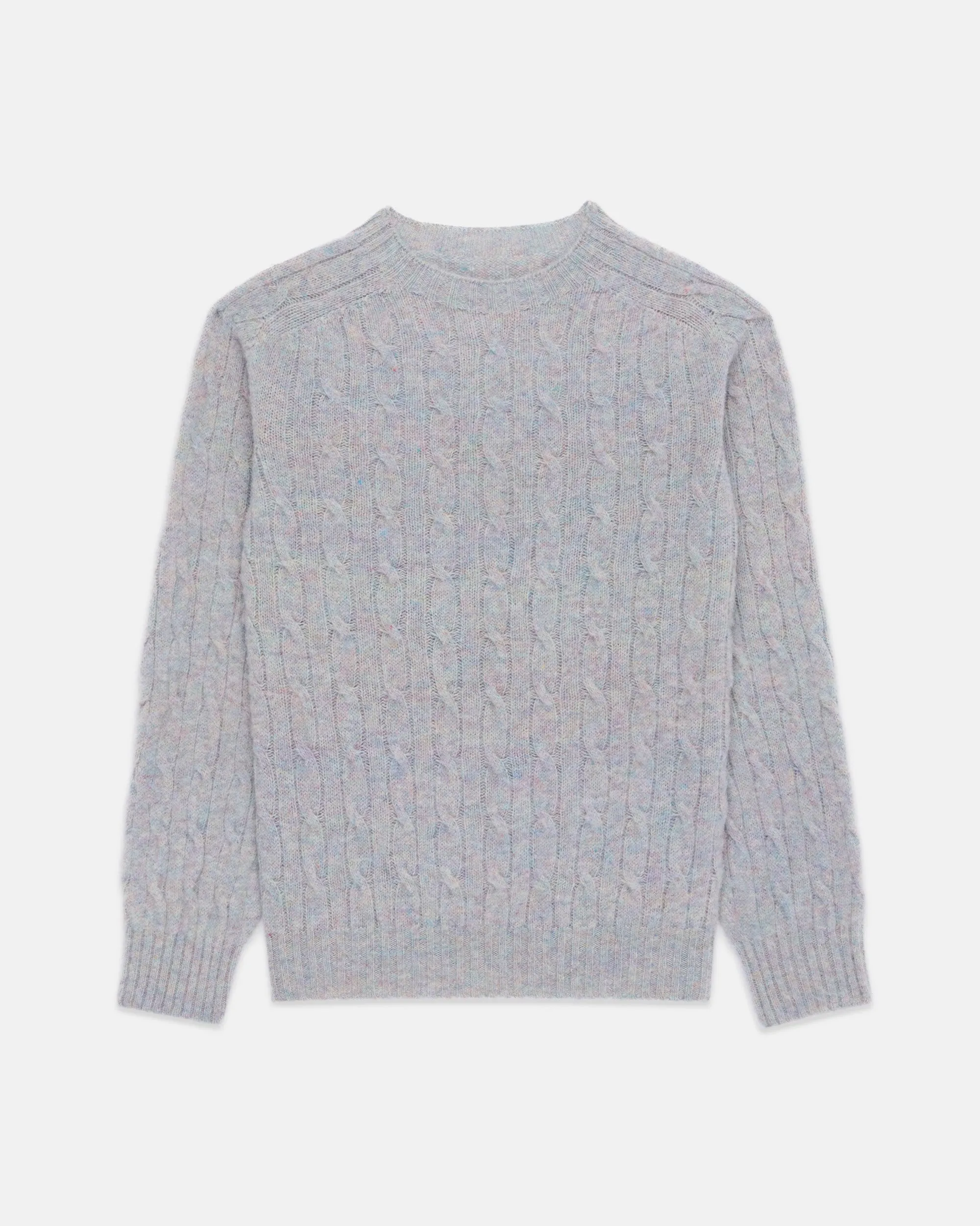 Made-in-Scotland Cotton Candy Shaggy Dog Cable Knit Sweater - Classic Fit sold by J. Press product image thumbnail 2