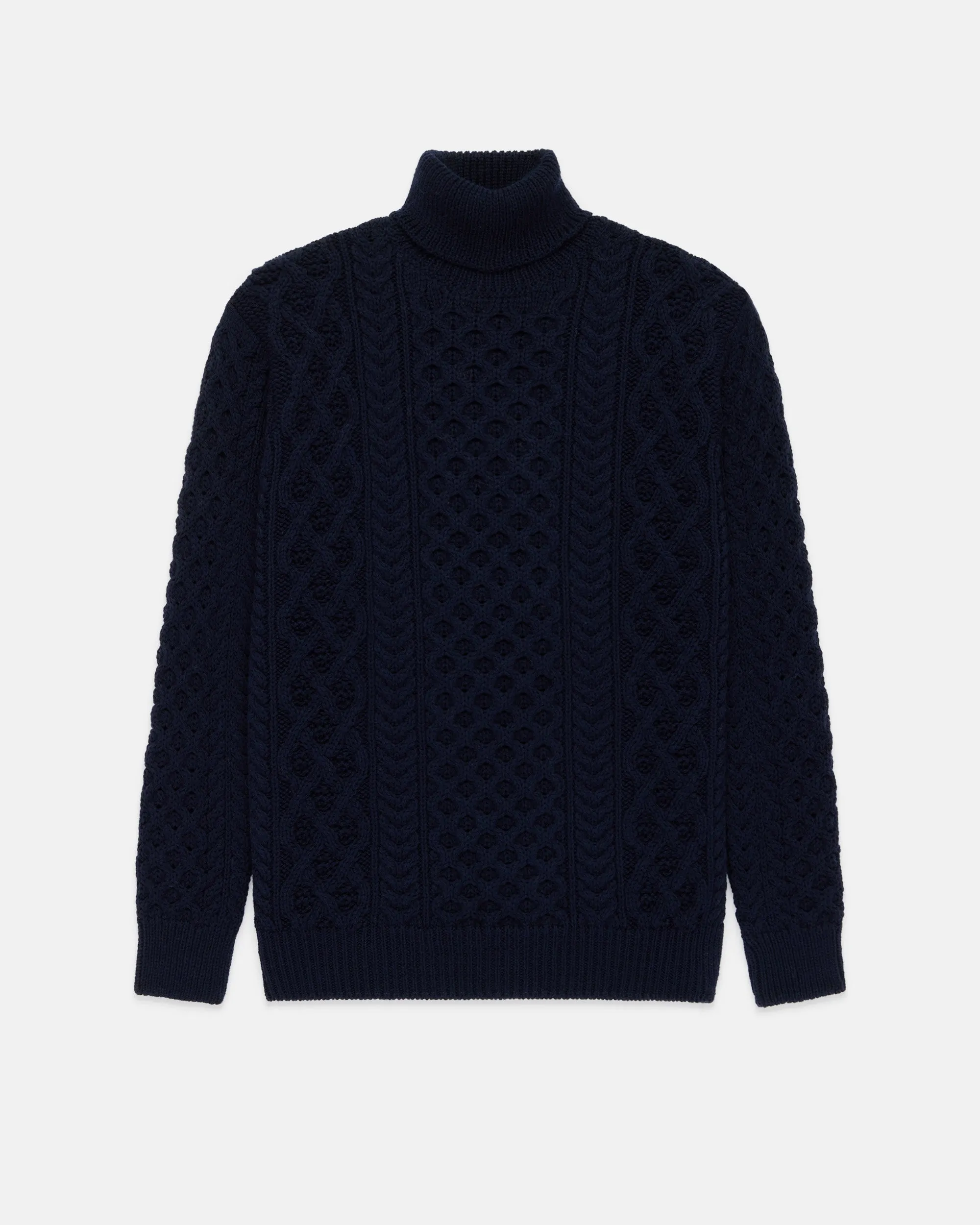 Made-in-Ireland Navy Aran Fisherman’s Turtleneck Sweater sold by J. Press product image thumbnail 2