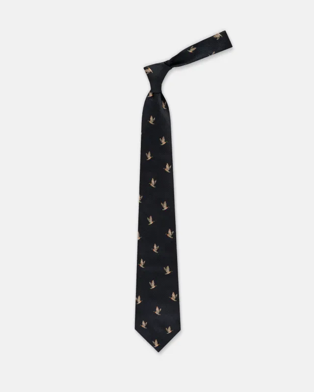 Made-in-UK Navy Flying Duck Club Tie made by J. Press