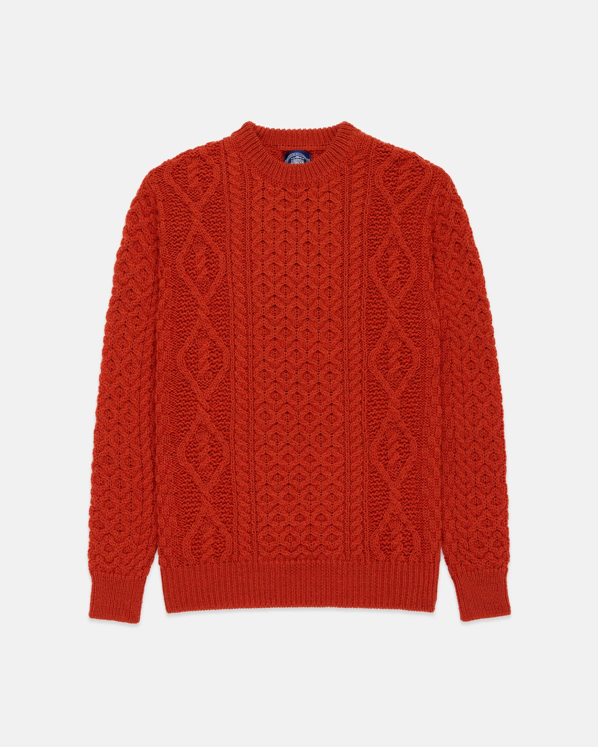 Made-in-Ireland Orange Marl Aran Knit Crewneck Sweater sold by J. Press product image thumbnail 2