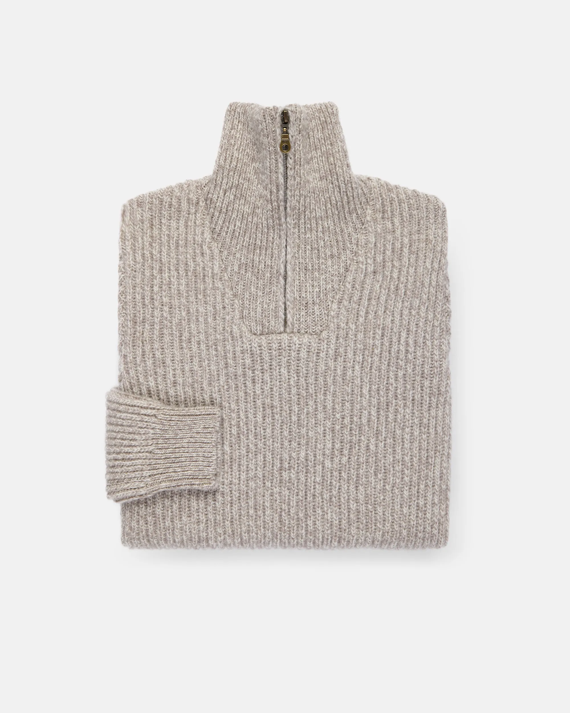 Made-in-Norway Grey 1/4 Zip Ribbed Sweater sold by J. Press
