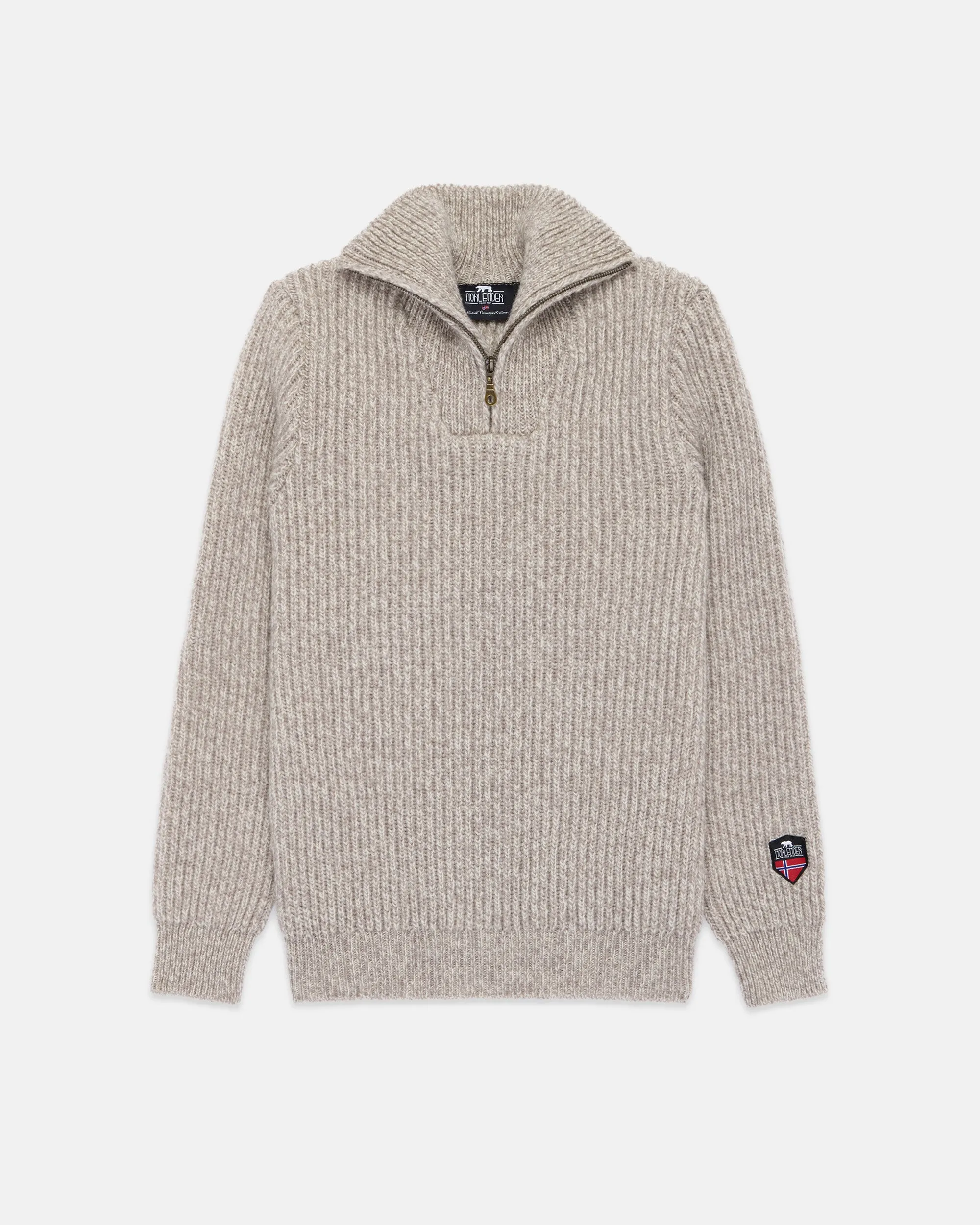 Made-in-Norway Grey 1/4 Zip Ribbed Sweater sold by J. Press product image thumbnail 2