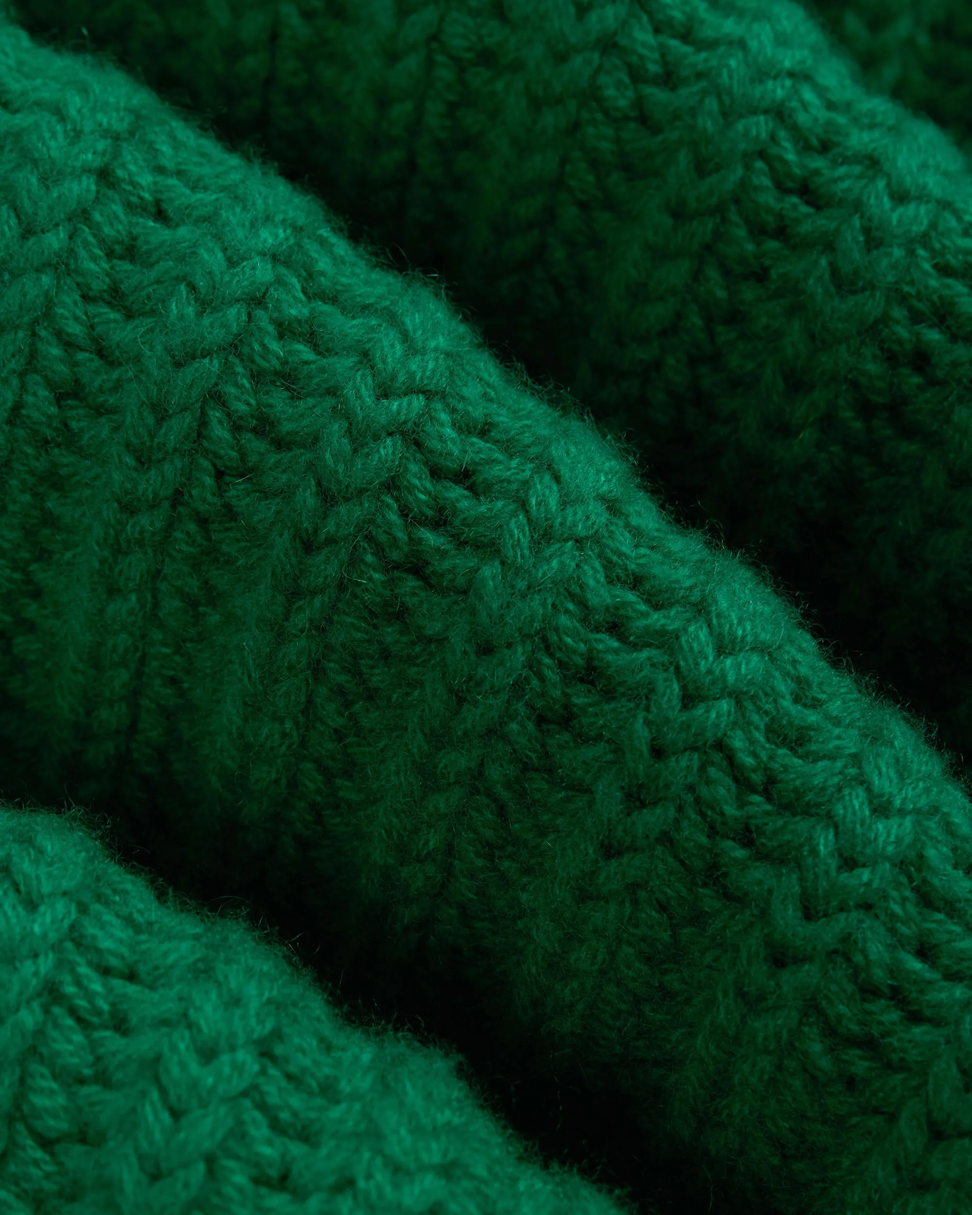 Made-in-Scotland Green Cashmere Fisherman Rib Crewneck Sweater sold by J. Press product image thumbnail 3
