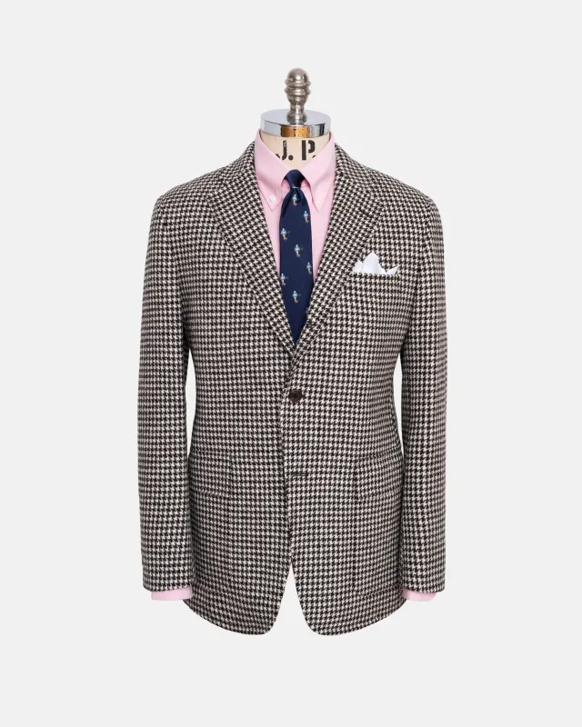 Made-in-USA Black & White Check Tweed Sport Coat made by J. Press