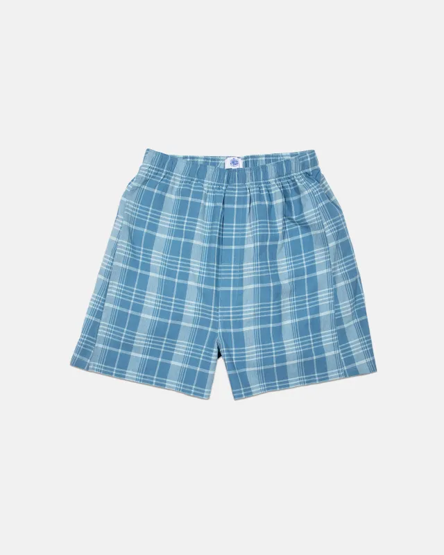 Blue Madras Plaid Boxers made by J. Press