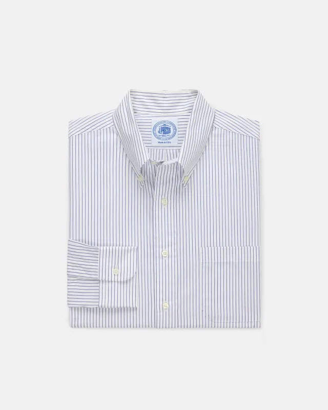 Pencil Stripe Broadcloth Dress Shirt - Classic Fit made by J. Press