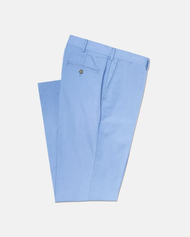 Light Blue Melange Classic Poplin Trouser made by J. Press
