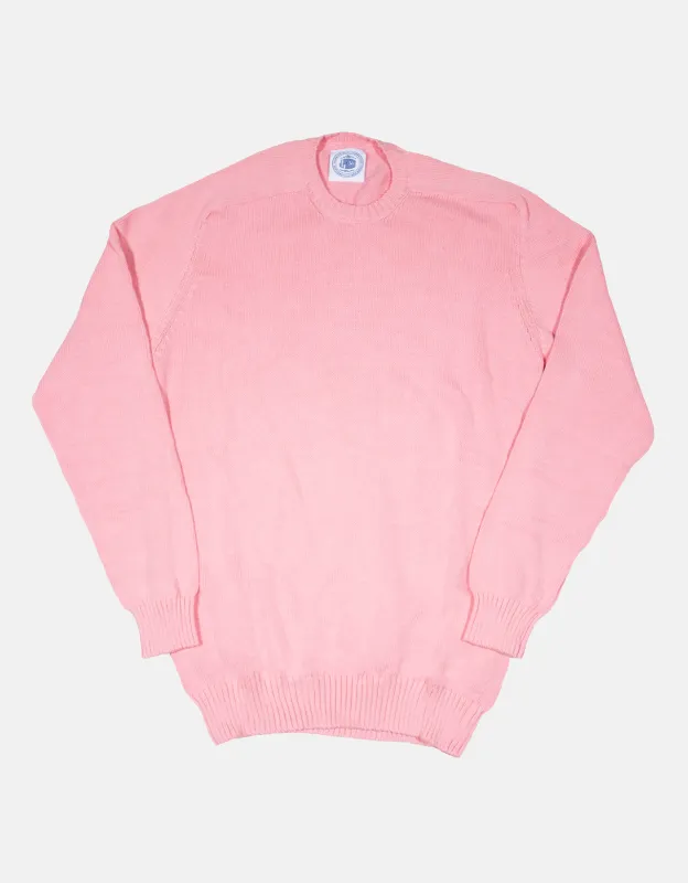 Made-in-Scotland Pink Cotton Crewneck Sweater made by J. Press