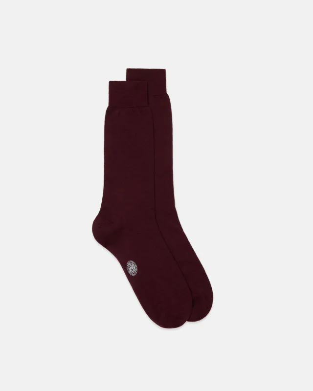 Made-in-Italy Red Mini Dot Wool Mid-Calf Socks made by J. Press