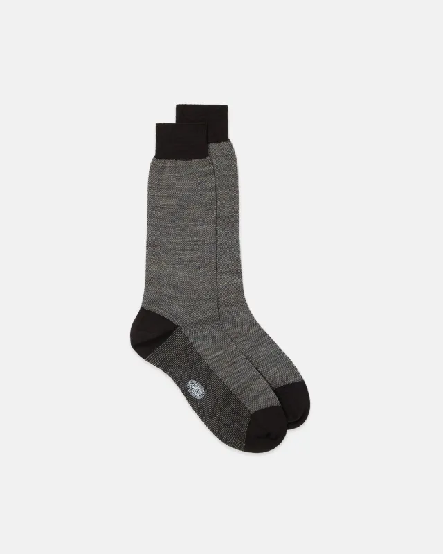 Made-in-Italy Multi Birdseye Wool Mid-Calf Socks made by J. Press