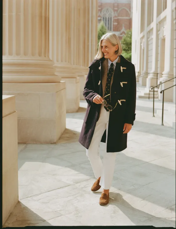 Made-in-England Women's Navy Original Monty Duffle Coat made by Gloverall