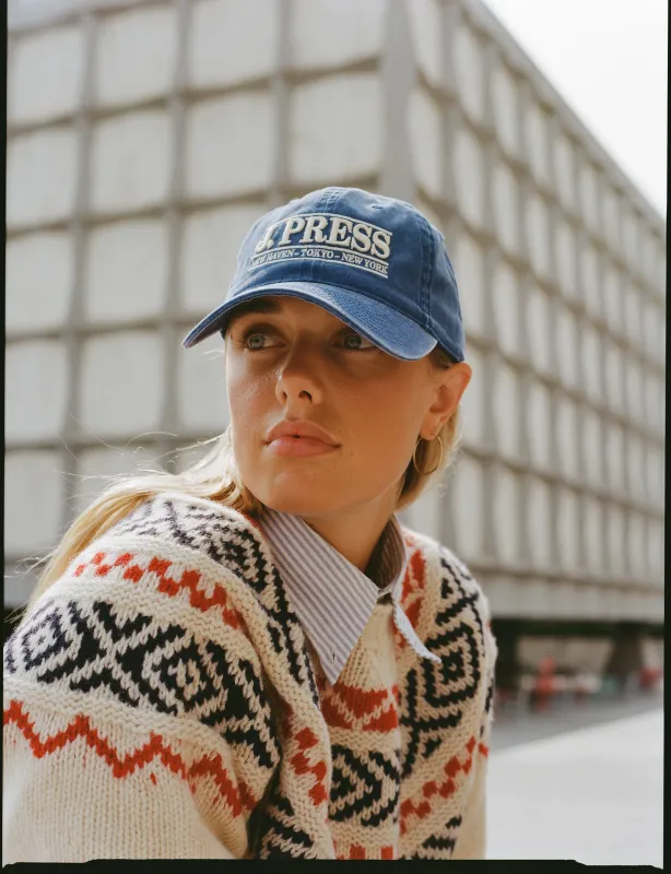 J. Press Royal Blue Three-Bar Dad Hat made by J. Press