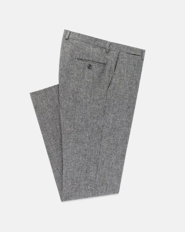 Made-in-USA Black & White Tic Cheviot Tweed Trouser made by J. Press