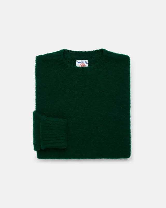 Made-in-Scotland Tartan Green Shaggy Dog Sweater - Classic Fit made by J. Press
