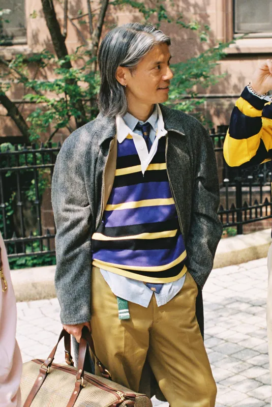 London School of Economics Stripe Cotton Rugby made by J. Press
