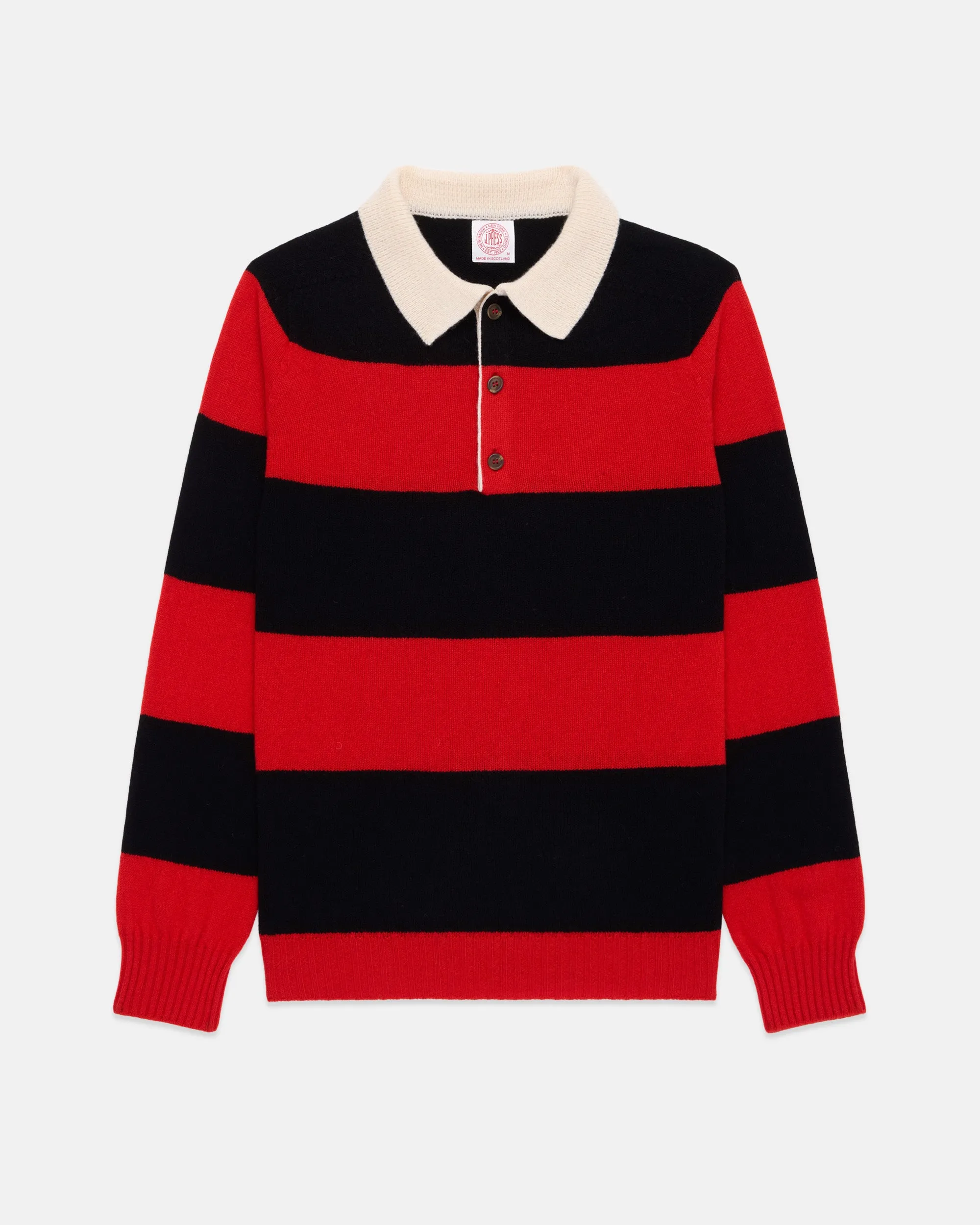 Made-in-Scotland Red & Black Rugby Sweater sold by J. Press product image thumbnail 2