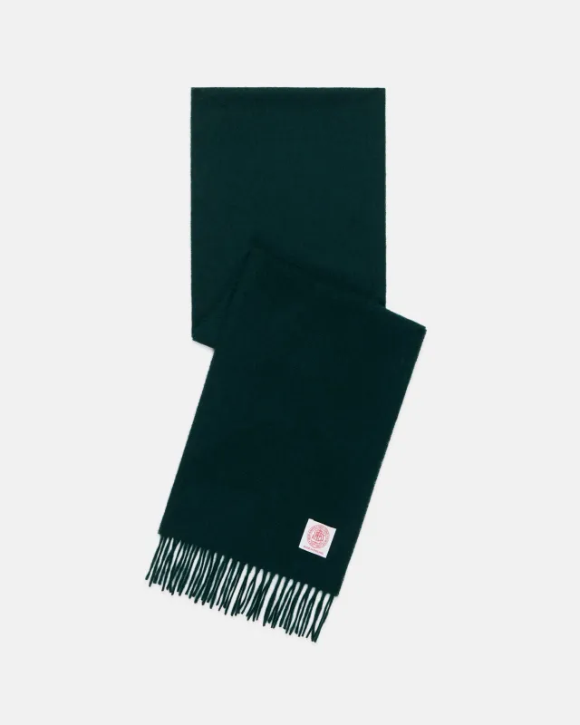 Made-in-England Bottle Green Merino Wool Scarf made by J. Press
