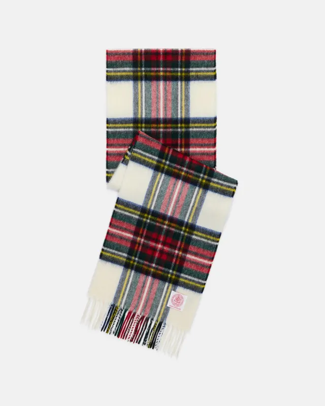 Made-in-England Dress Stewart Tartan Merino Wool Scarf made by J. Press