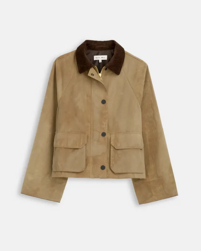 Women's Khaki Cropped Chiltern Jacket made by Alex Mill