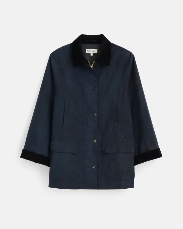 Women's Navy Chiltern Street Jacket made by Alex Mill