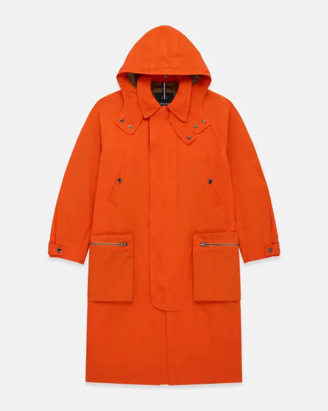 Made-in-England Orange Ventile Cotton Stanley Parka made by Gloverall