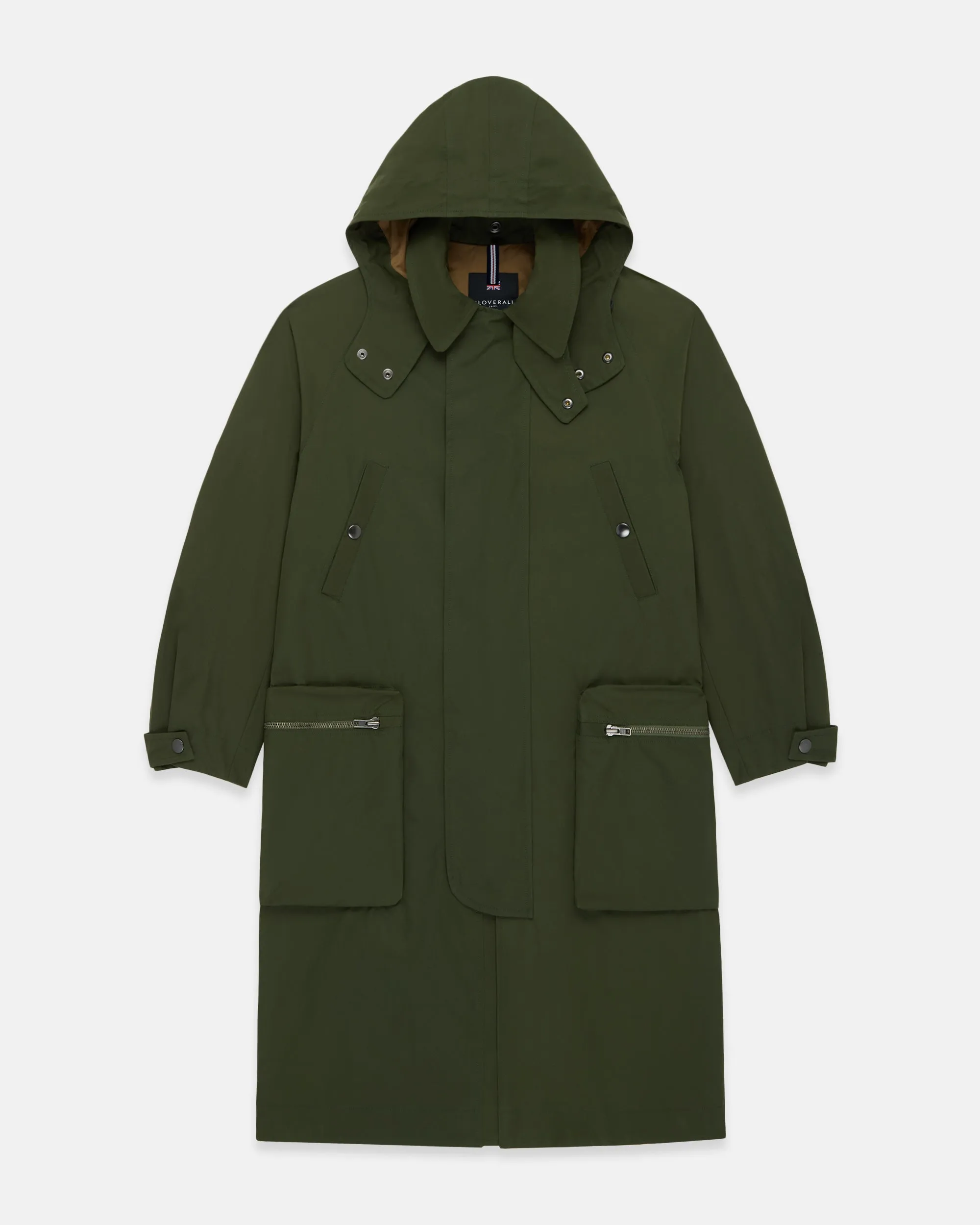 Made-in-England Olive Ventile Cotton Stanley Parka sold by J. Press