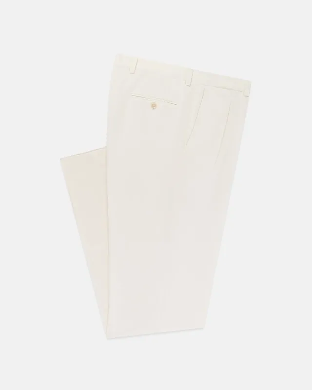 Made-in-Canada White Wool Flannel Pleated Trouser made by Jack Victor