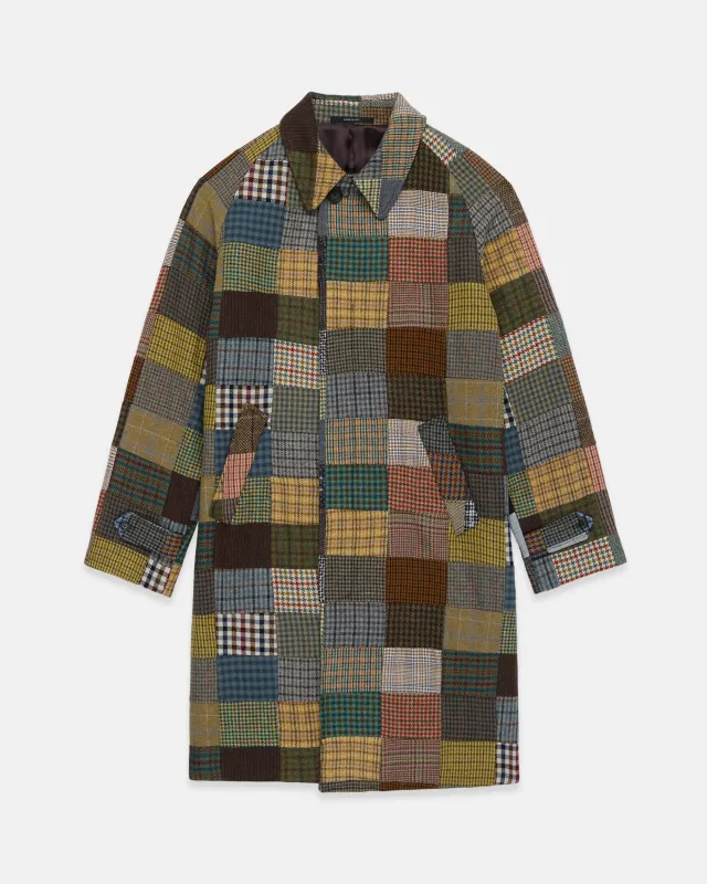 Made-in-USA Patchwork Tweed Balmacaan made by J. Press
