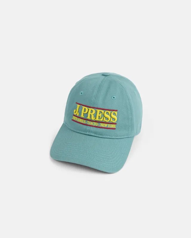 J. Press Faded Green Three-Bar Dad Hat made by J. Press