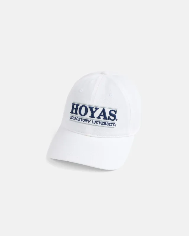 Georgetown Hoyas White Three-Bar Dad Hat made by J. Press