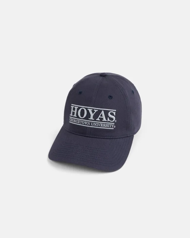 Georgetown Hoyas Navy Three-Bar Dad Hat made by J. Press