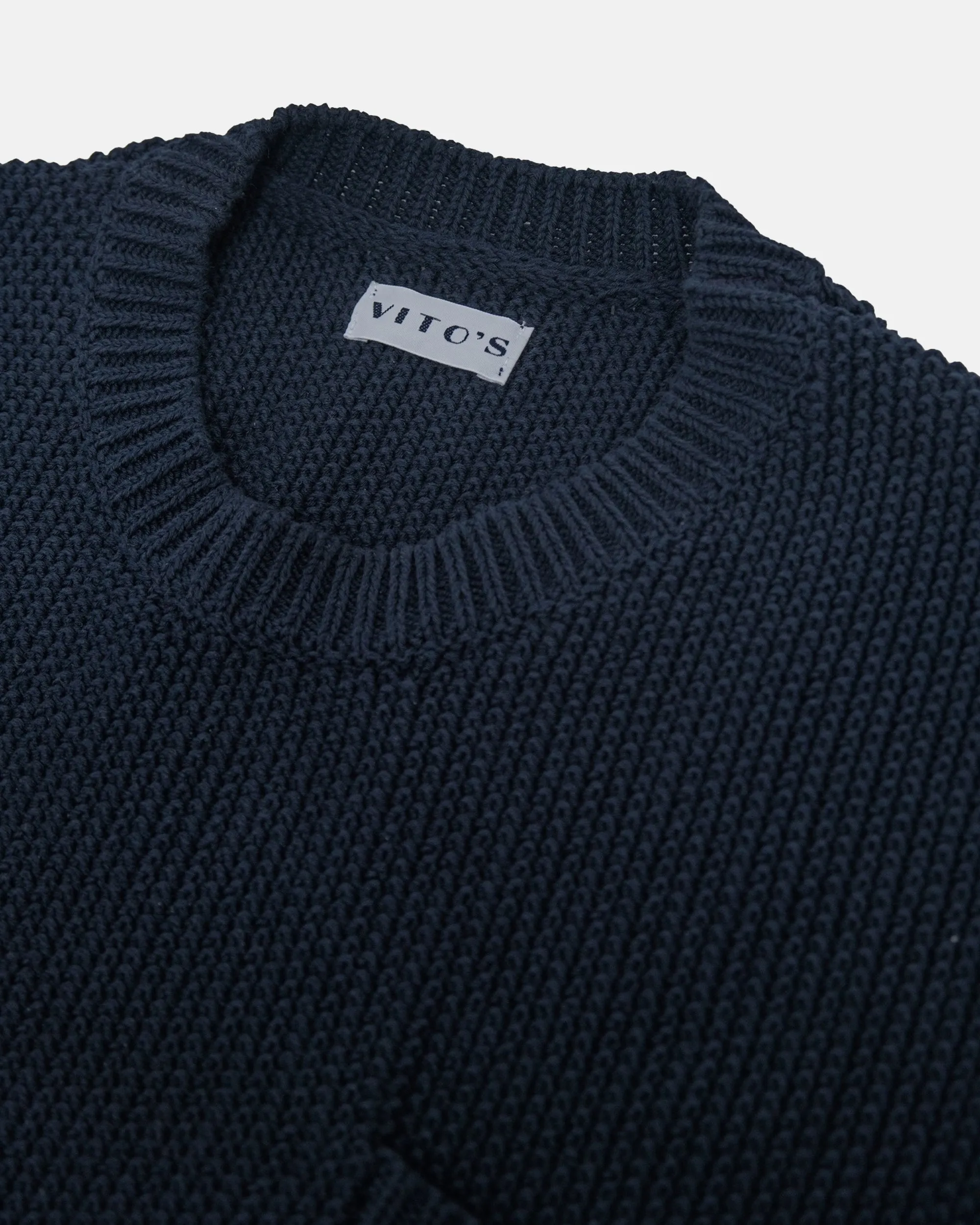 Vito's Navy Crewneck Cotton Pocket Sweater sold by J. Press product image thumbnail 4
