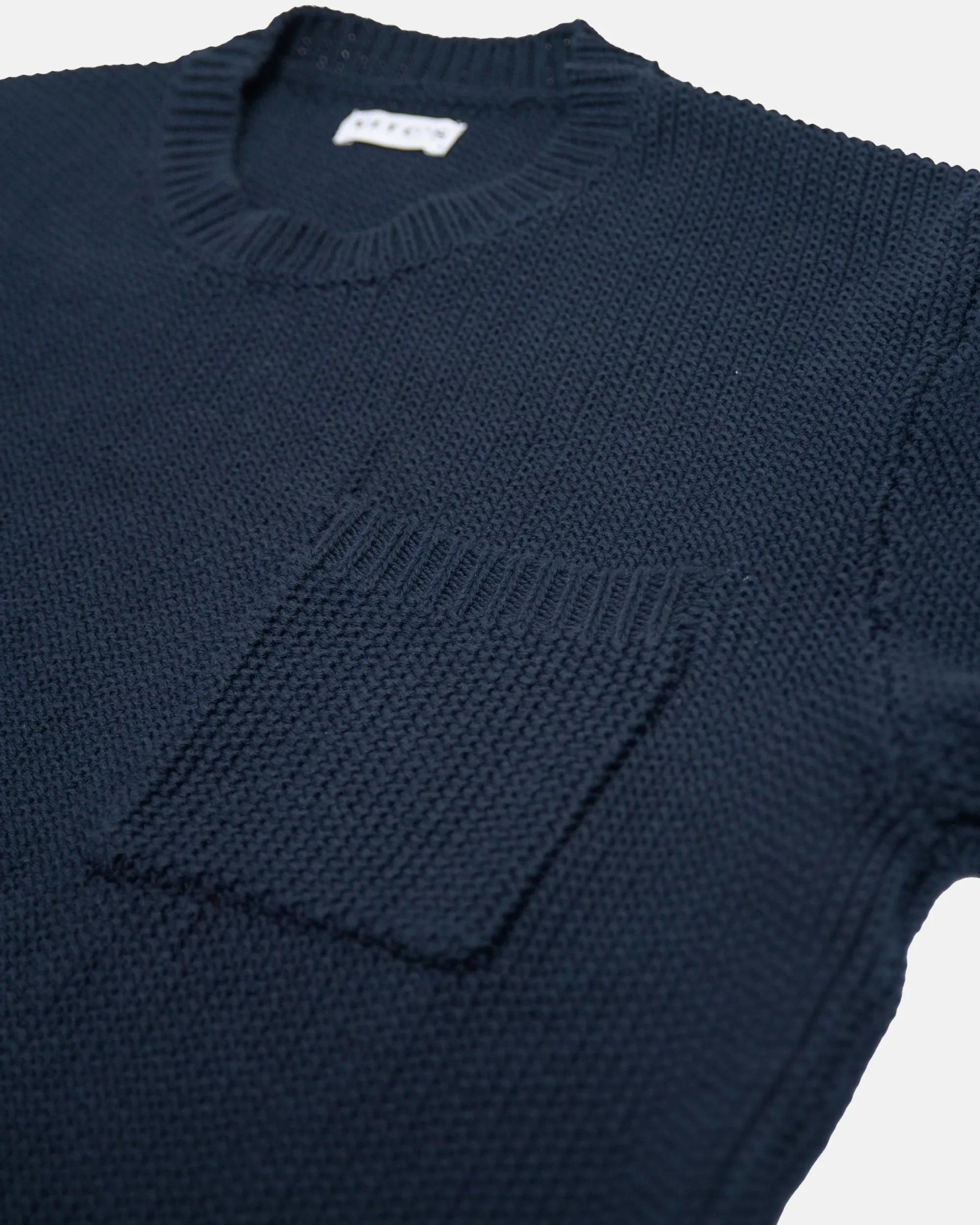 Vito's Navy Crewneck Cotton Pocket Sweater sold by J. Press product image thumbnail 2