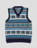 FAIR ISLE V-NECK VEST - NAVY sold by J. Press