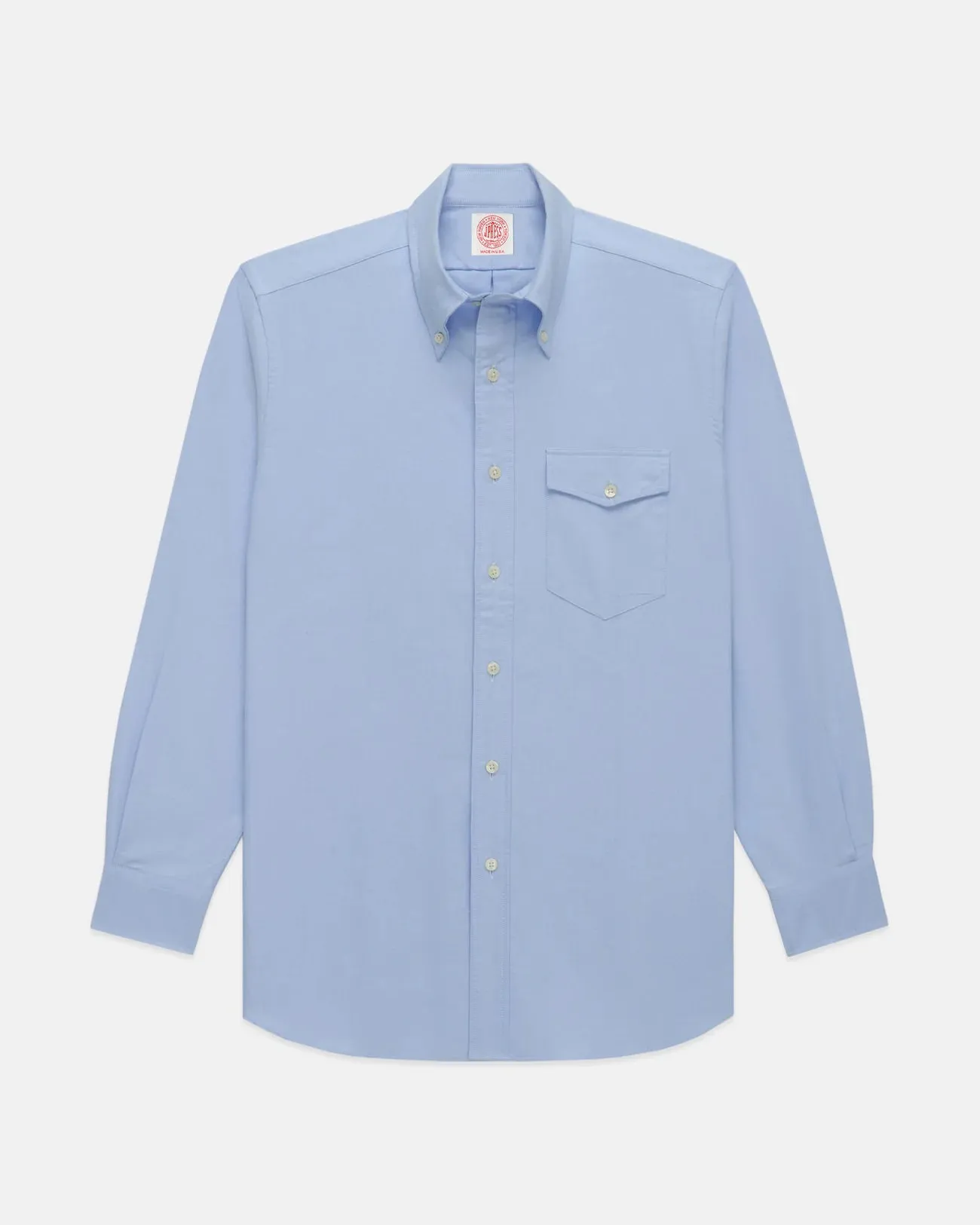 Made-in-USA Flap Pocket Blue Oxford Cloth Button Down Shirt - Regular Fit sold by J. Press product image thumbnail 2
