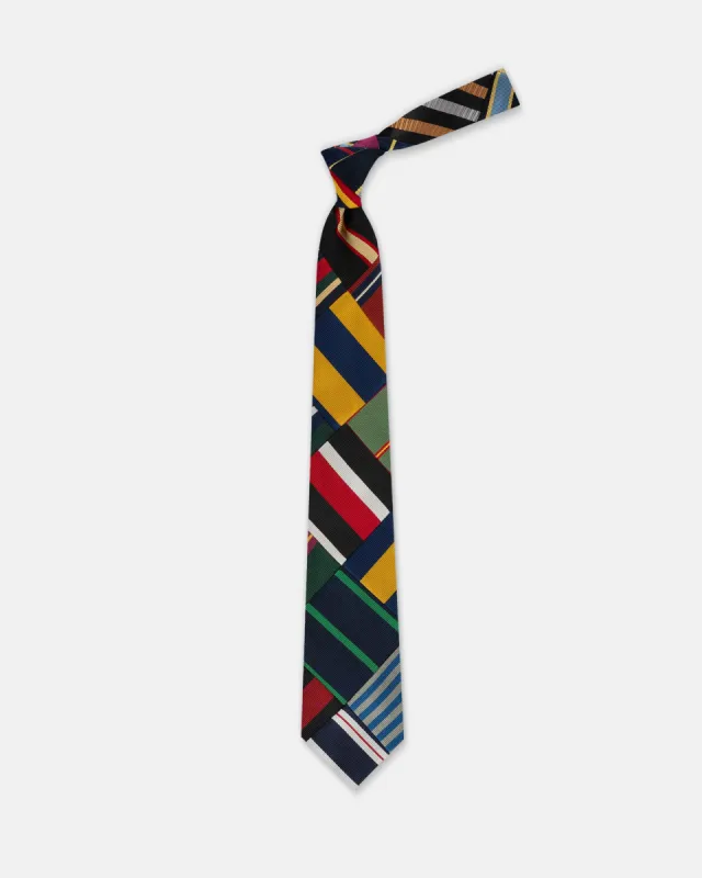 Made-in-USA Patchwork Stripe Tie sold by J. Press